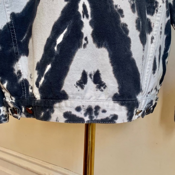 Worthy Threads Tie Dye Denim Boyfriend Trucker Jacket Size S - Picture 5 of 12